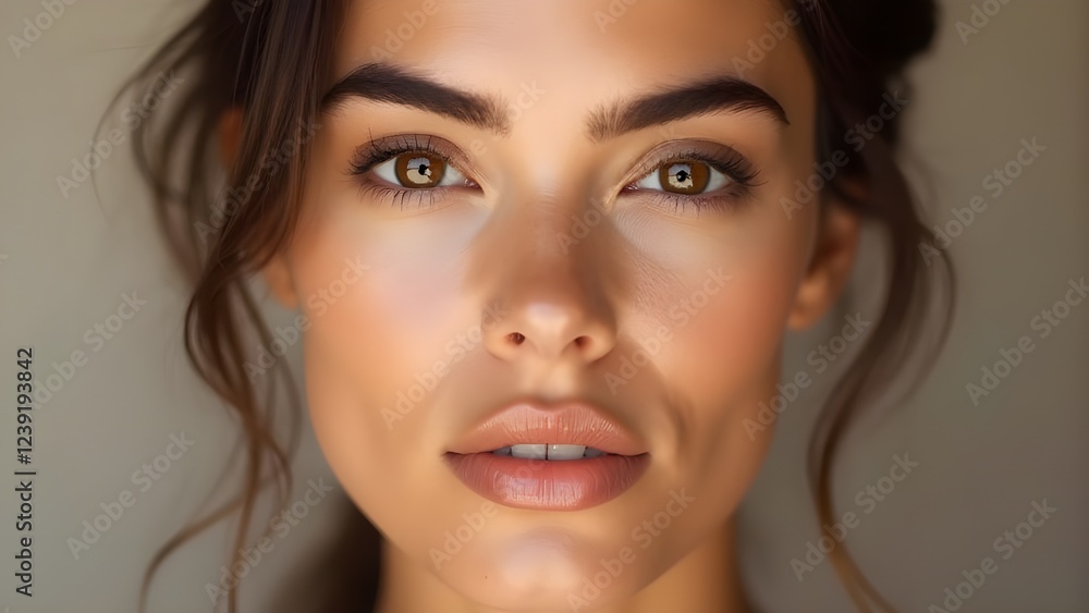 Fototapeta premium Minimalist Beauty Portraits with Soft, Natural Makeup
