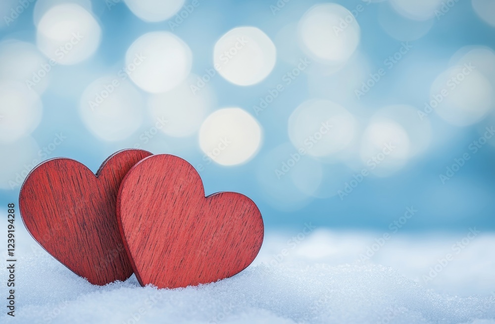 Fototapeta premium red heart on snow