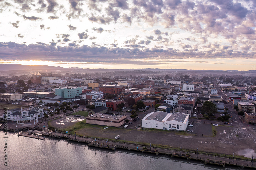 Fototapeta premium Eureka California Sunrise Drone Photo