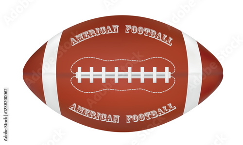 A rugby ball in a vector on a white background.An American football ball in a vector.Background with a rugby ball.