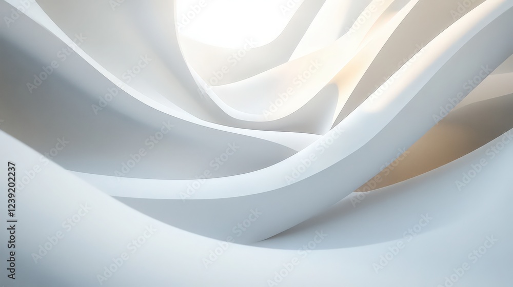 Abstract white curved shapes creating a modern and flowing design Abstract white curved shapes creating a modern and flowing design