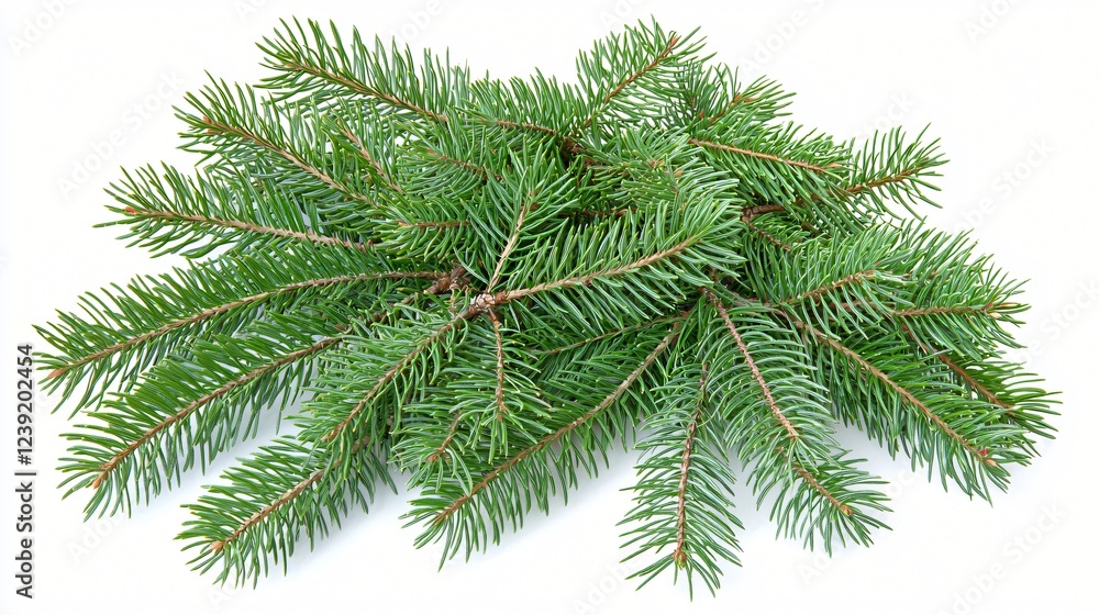 Fresh pine branches on white. Holiday decoration Fresh pine branches on white. Holiday decoration
