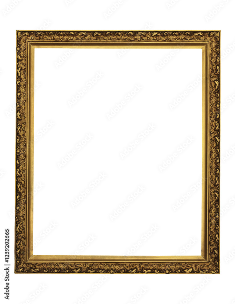 antique gold frame isolated on white antique gold frame isolated on white