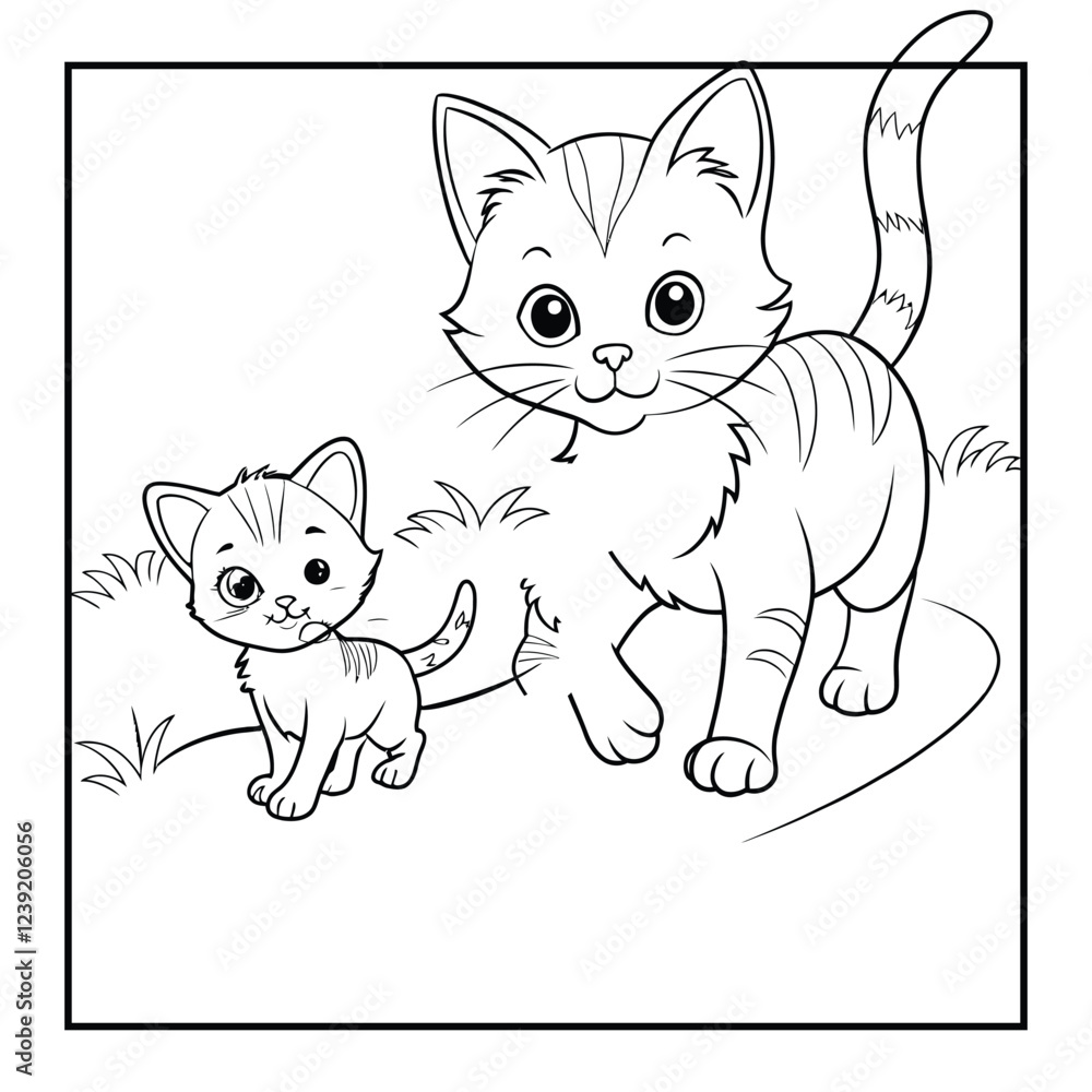 Obraz premium Cat coloring pages