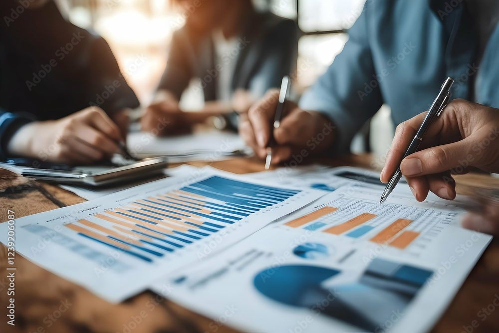 Business consulting session focused on planning, strategy, and investment growth through teamwork and financial analysis Business consulting session focused on planning, strategy, and investment growth through teamwork and financial analysis