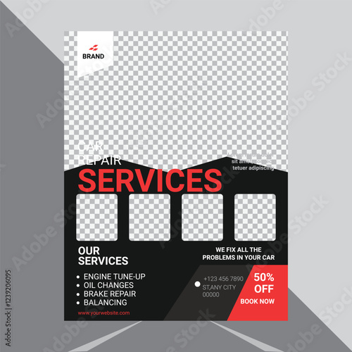 PrintCar company promotional Flyer template design