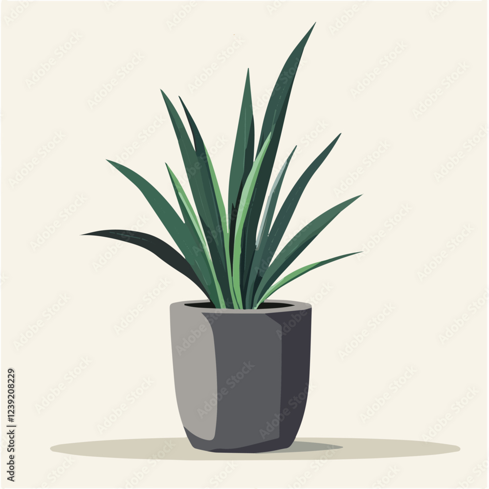 Illustration vector of Plant in flowerpot in flat style Illustration vector of Plant in flowerpot in flat style