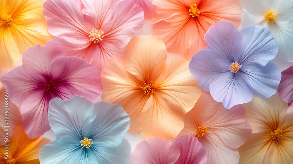 Fototapeta premium Vibrant Hibiscus Flower Pattern
