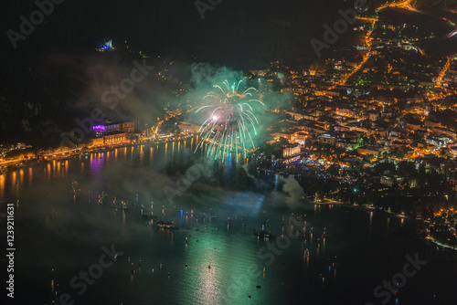 Fire works on Garda lake