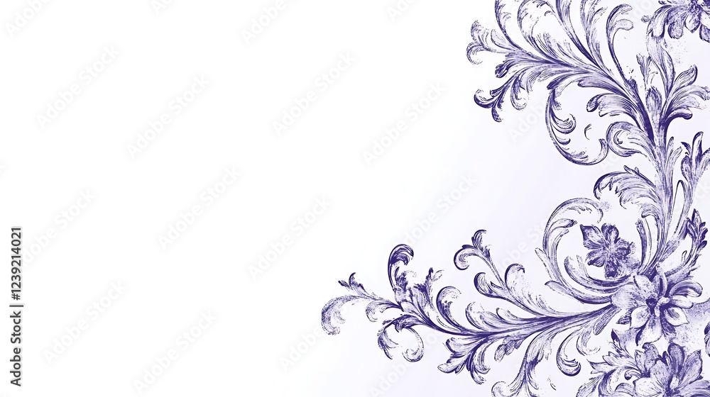 Elegant Purple Floral Design With White Background Elegant Purple Floral Design With White Background