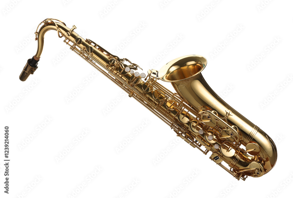 Fototapeta premium Jazz. One beautiful saxophone isolated on white