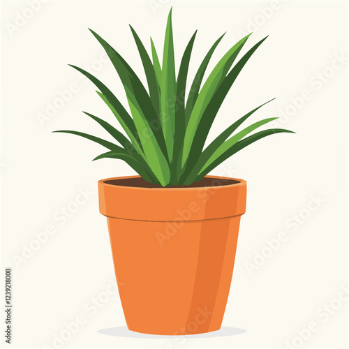 Illustration vector of Plant in flowerpot in flat style