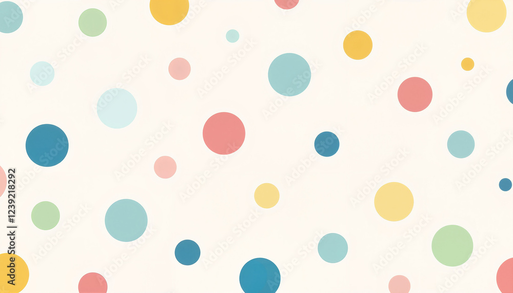 Colorful polka dot pattern on white background Colorful polka dot pattern on white background