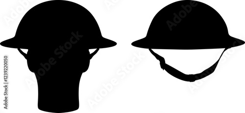 silhouette of a mannequin in a helmet