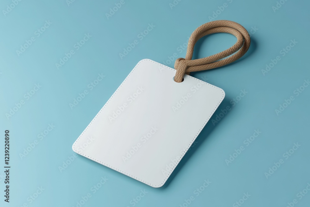 Fototapeta premium Blank Badge Mockup. Identity Card and Name Tag Presentation on Soft Blue Background