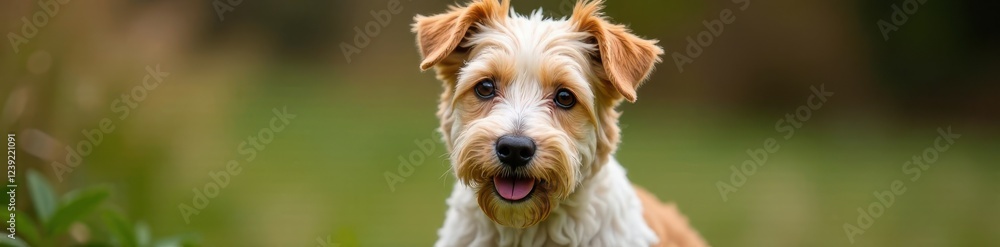 Adult Irish Soft Coated Wheaten Terrier, unique brown tipped white fur, white fur, brown and white Adult Irish Soft Coated Wheaten Terrier, unique brown tipped white fur, white fur, brown and white