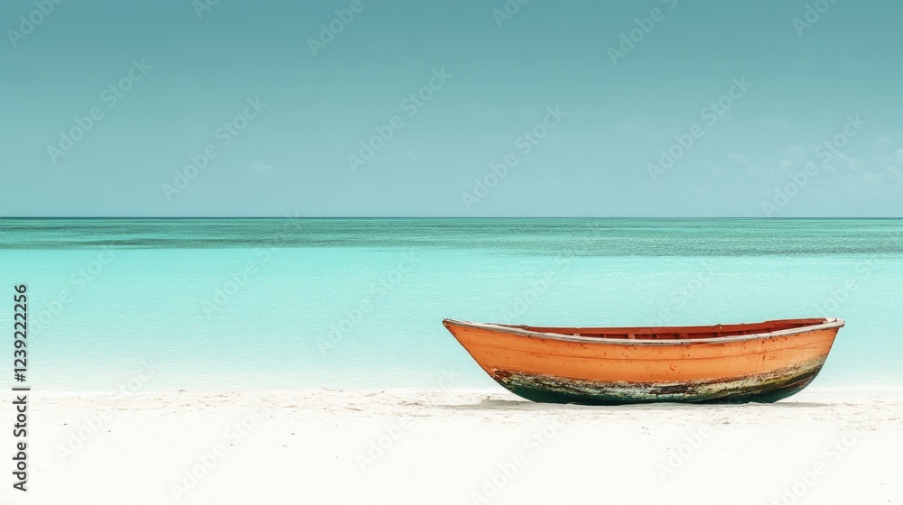Tropical Paradise: Boat Resting on the Sandy Shores of Aitutaki, Cook Islands - Ideal for Travel and Vacation Themes Tropical Paradise: Boat Resting on the Sandy Shores of Aitutaki, Cook Islands - Ideal for Travel and Vacation Themes