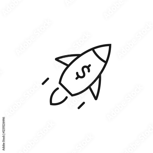 Rocket icon. Simple outline rocket signs set. Rocket launched icon.