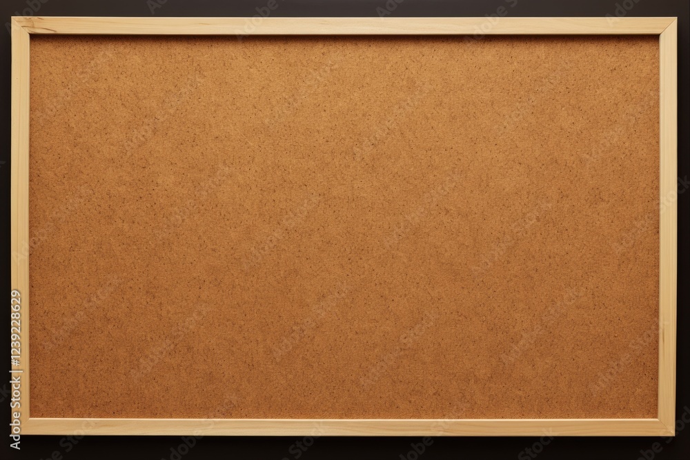 Fototapeta premium Pin Board with Cork and Wood Frame. Brown Corkboard for Office or Business Isolated on White Background with Space for Memo or Paper Notes