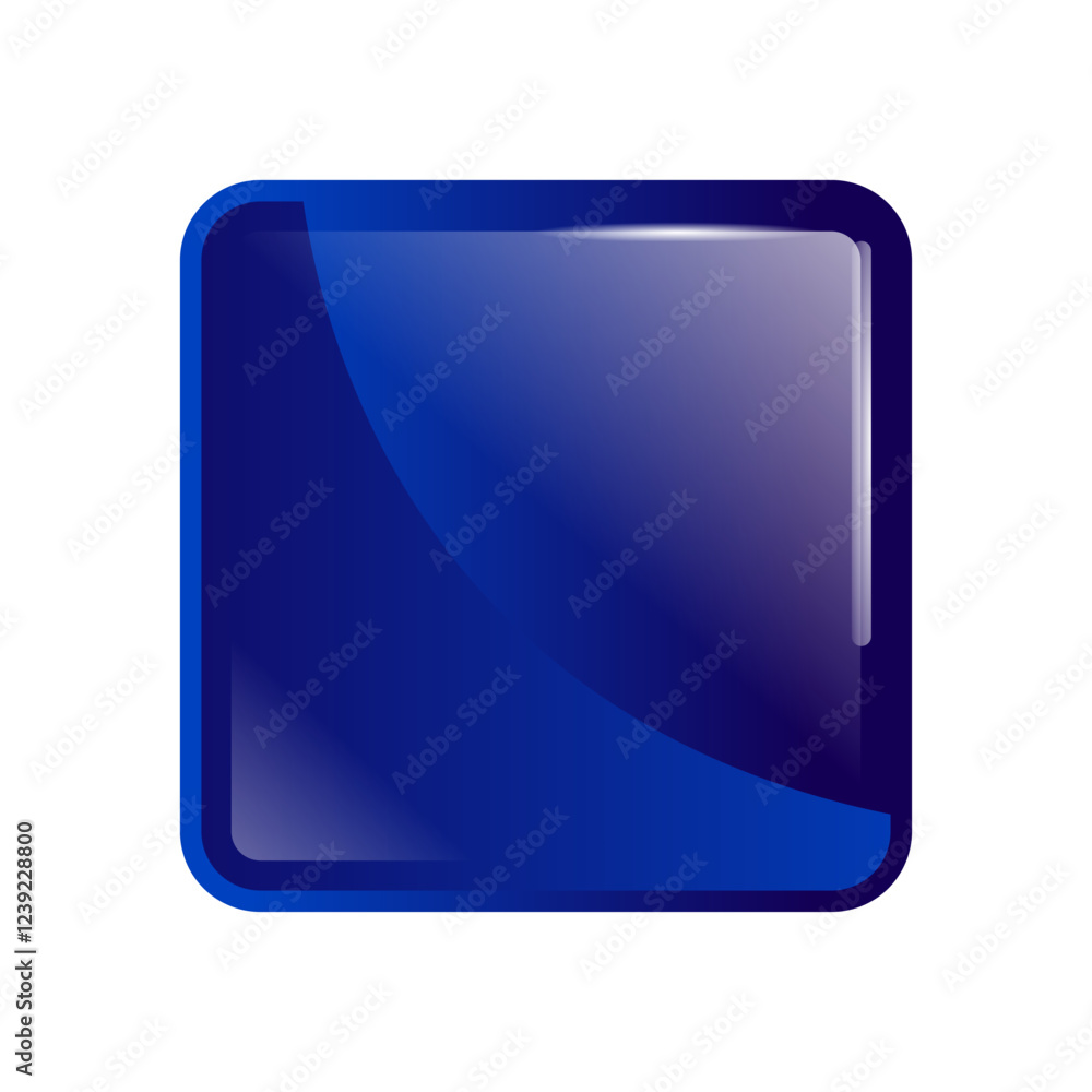 blue glossy square button blue glossy square button