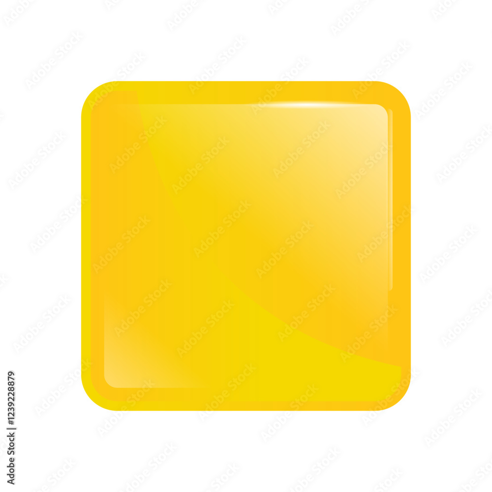 yellow glossy square button yellow glossy square button