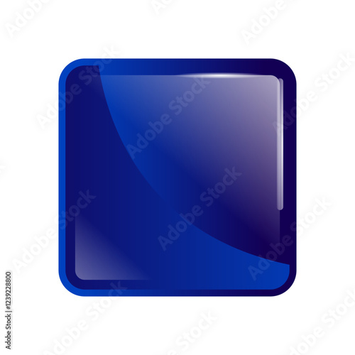 blue glossy square button