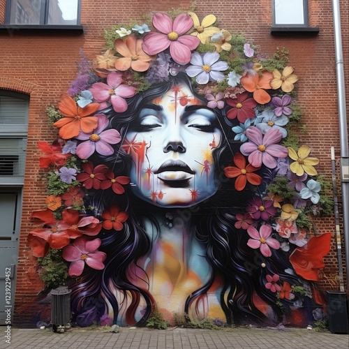 Powerful Flower Pictograph in Amsterdam. Embrace Flower Child Peaceful Pacifism with Flower Power photo