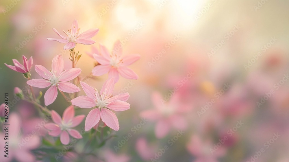 Soft Pink Flowers in Sunlight Soft Pink Flowers in Sunlight