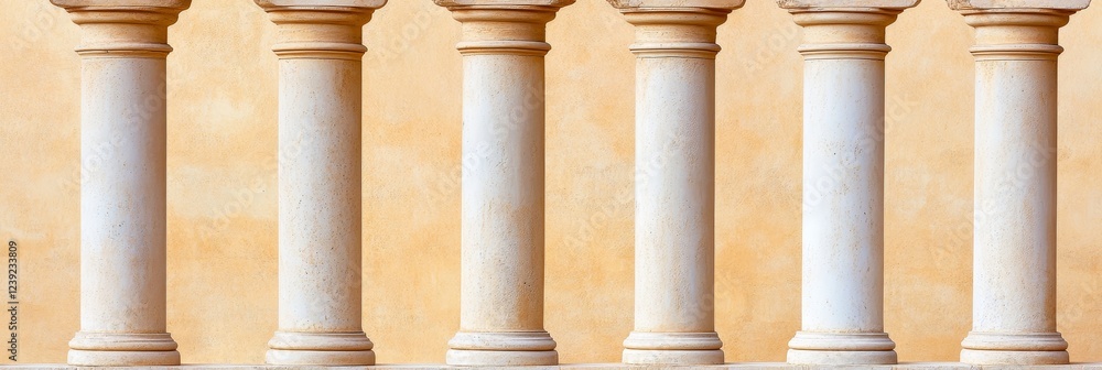 Fototapeta premium Elegant Columns Architectural Design - Classical architecture, symmetry, strength, heritage, timeless design. Symbolising resilience, grandeur, and history.
