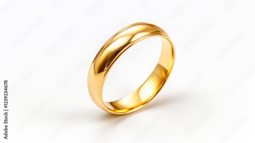 Shiny Three-Dimensional Gold Ring Object Isolated on White Background - Perfect for Husband & Anniversary Celebration (2 CTW, Yellow Gold) Shiny Three-Dimensional Gold Ring Object Isolated on White Background - Perfect for Husband & Anniversary Celebration (2 CTW, Yellow Gold)