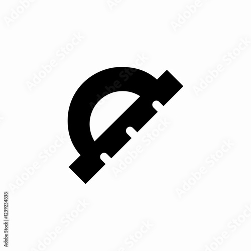 protractor tool icon sign vector