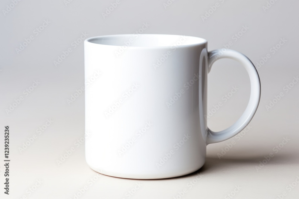 Fototapeta premium Simple and elegant White Ceramic Mug for Your Daily Coffee Cup, Perfect for Your Household Crockery Collection