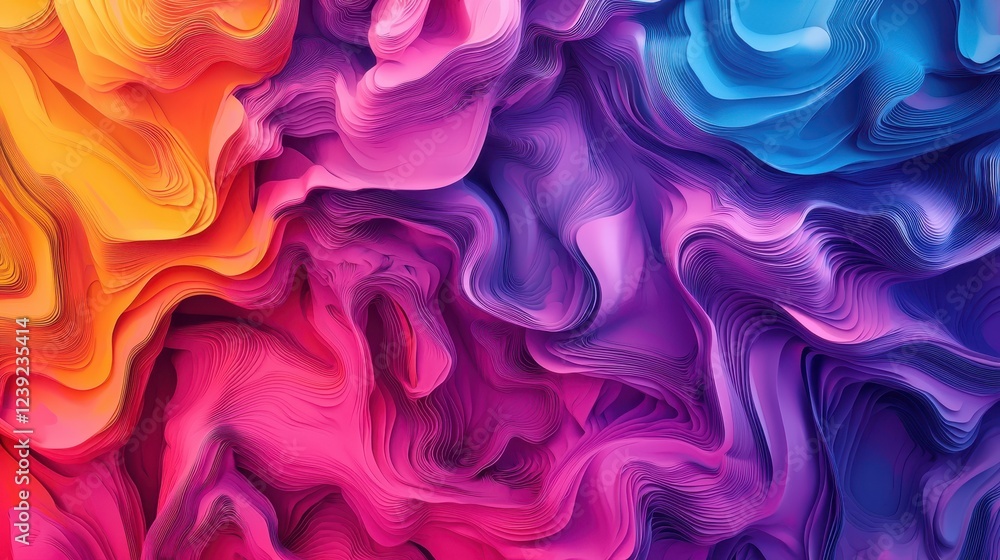 Obraz premium Abstract Vibrant Colorful Swirls in Fluid Motion Design