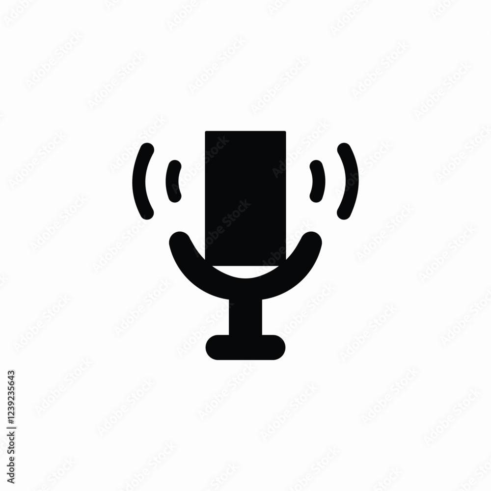 square microphone stand icon sign vector square microphone stand icon sign vector
