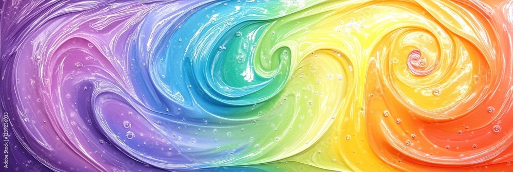 Vibrant Liquid Swirls: A Colorful Spectrum of Rainbow Paint in Motion Vibrant Liquid Swirls: A Colorful Spectrum of Rainbow Paint in Motion