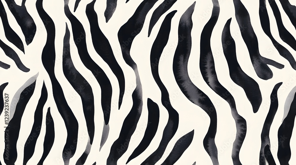 Abstract Watercolor Zebra Stripe Pattern Design Abstract Watercolor Zebra Stripe Pattern Design