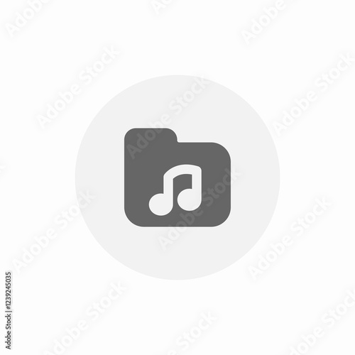 folder music icon sign vector