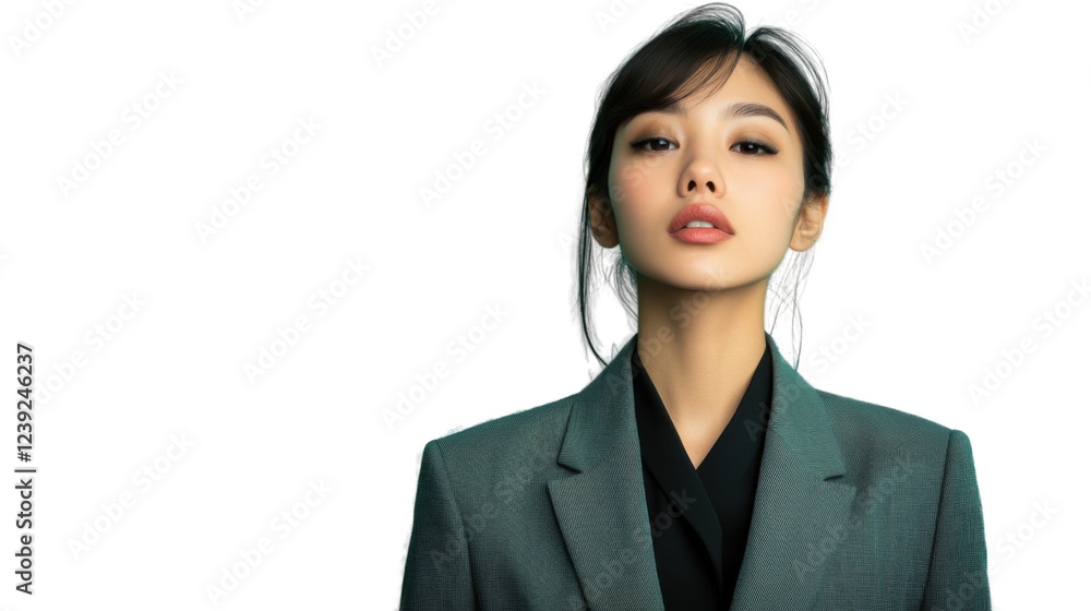 Confident businesswoman posing on transparent background Confident businesswoman posing on transparent background