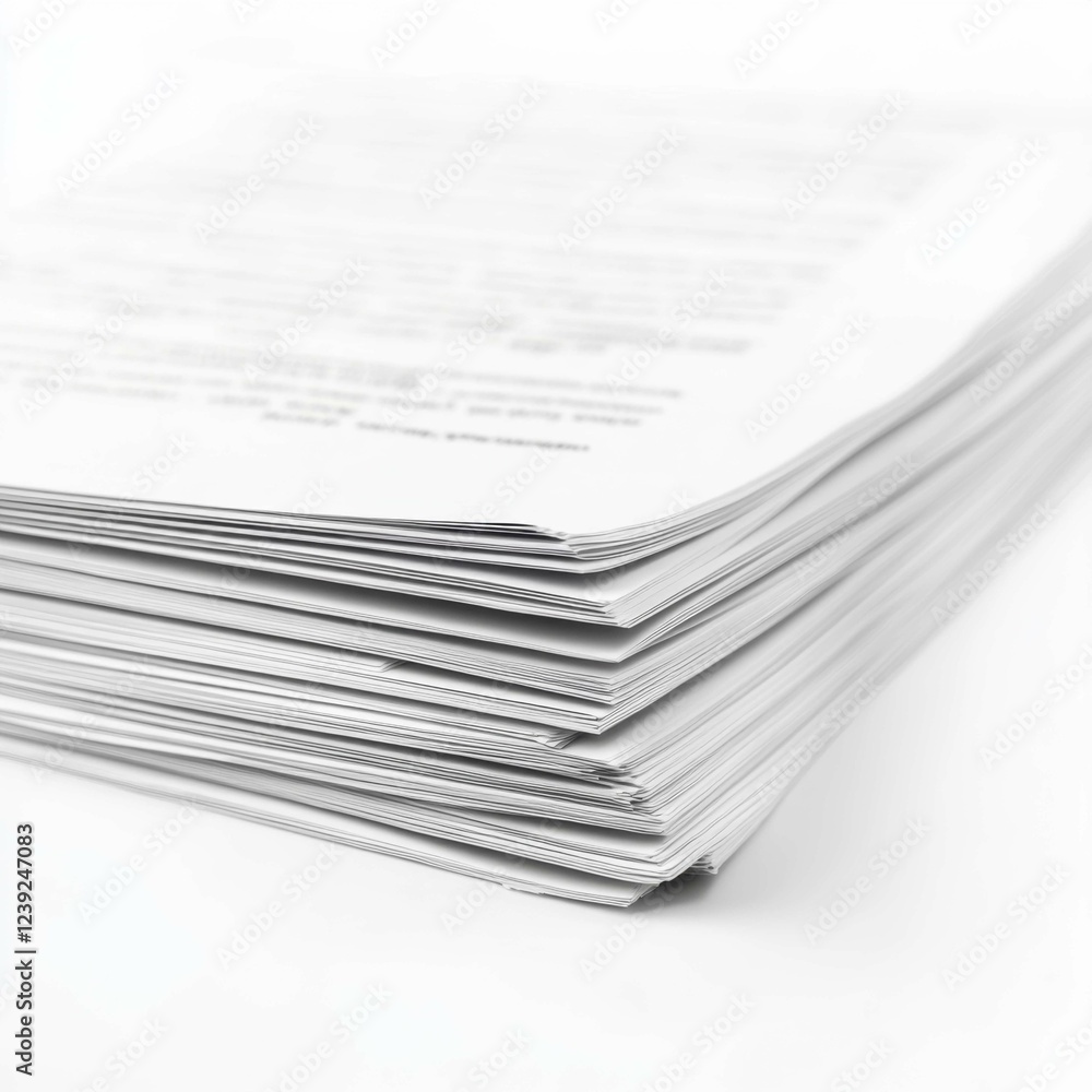 Stacked Papers on a Clean Surface with a Minimalistic Background Stacked Papers on a Clean Surface with a Minimalistic Background