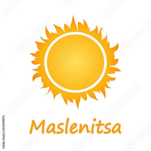 Maslenitsa pancake sun, vector art illustration.