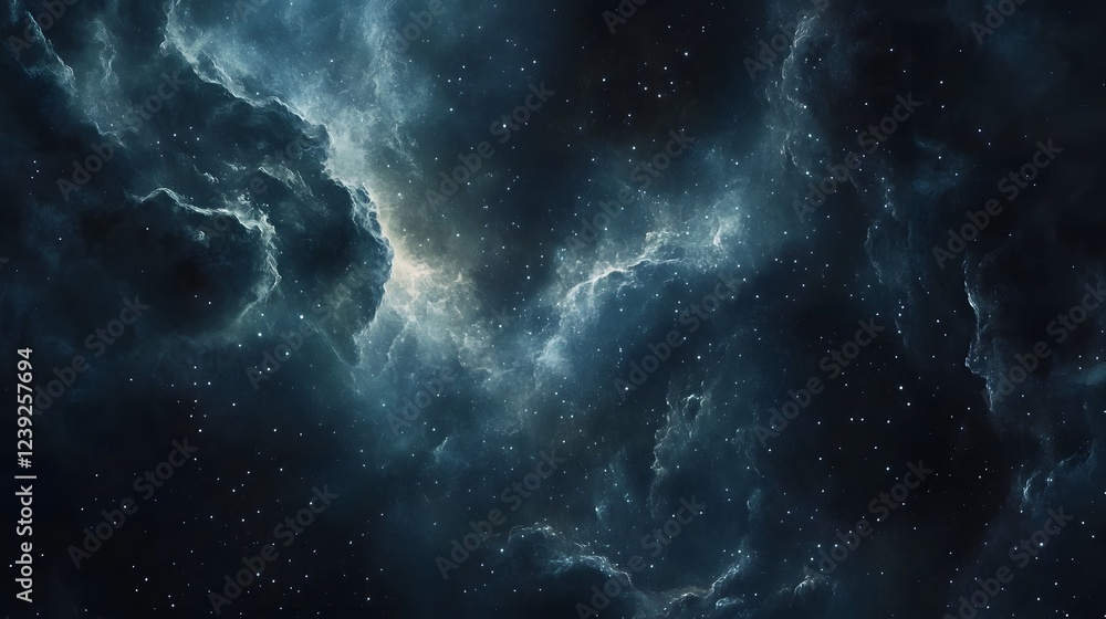 Fototapeta premium Celestial Nebula Cosmic Cloudscape Starry Night