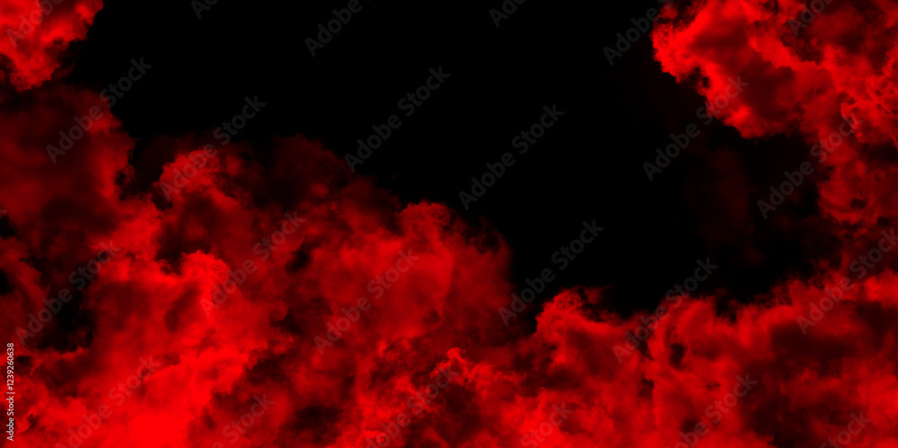 Scarlet red distressed smoke flowing design. Red smoke shapes dark isolated background. Red grunge mystical swirling smoke rolling across the ground. Abstract fire flame grunge texture Scarlet red distressed smoke flowing design. Red smoke shapes dark isolated background. Red grunge mystical swirling smoke rolling across the ground. Abstract fire flame grunge texture