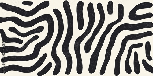 Abstract Black Stripe Pattern With Flowing Lines, Dynamic Stylish Design Elements, Artistic Texture
