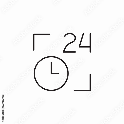 24 hour service icon sign vector