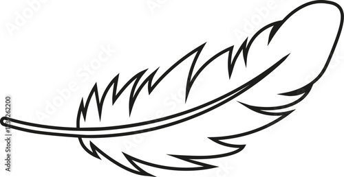 Feather icon. Vector. Line style. 