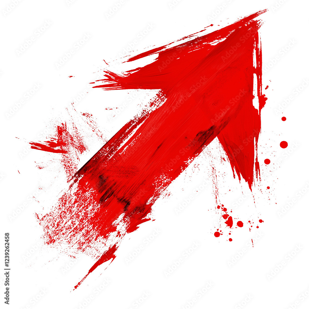 Red arrow up line hand drawn. Doodle element, hand-drawn direction arrow Red arrow up line hand drawn. Doodle element, hand-drawn direction arrow