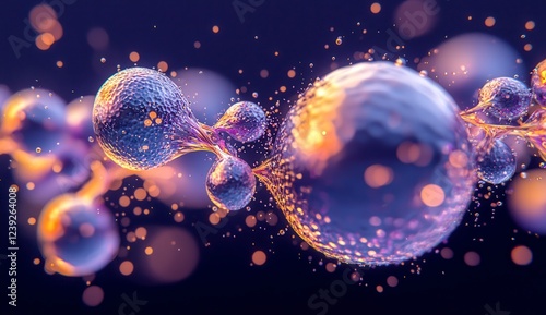 Wallpaper Mural Colorful Abstract Representation of Molecular Structures and Bubbles Torontodigital.ca