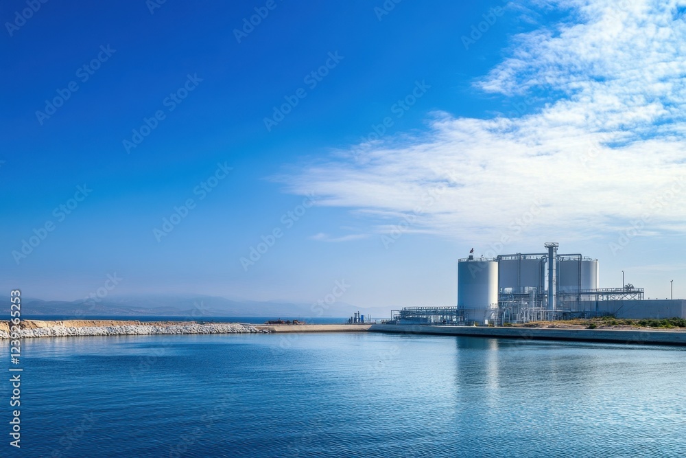 Dramatic Water Desalination Facility by the Sea Dramatic Water Desalination Facility by the Sea