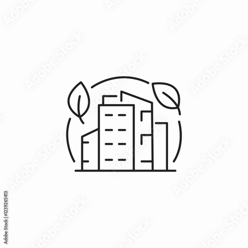 eco city building icon sign vector