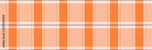 Indian seamless fabric check, smooth background plaid vector. Naked texture textile tartan pattern in sea shell and orange colors.